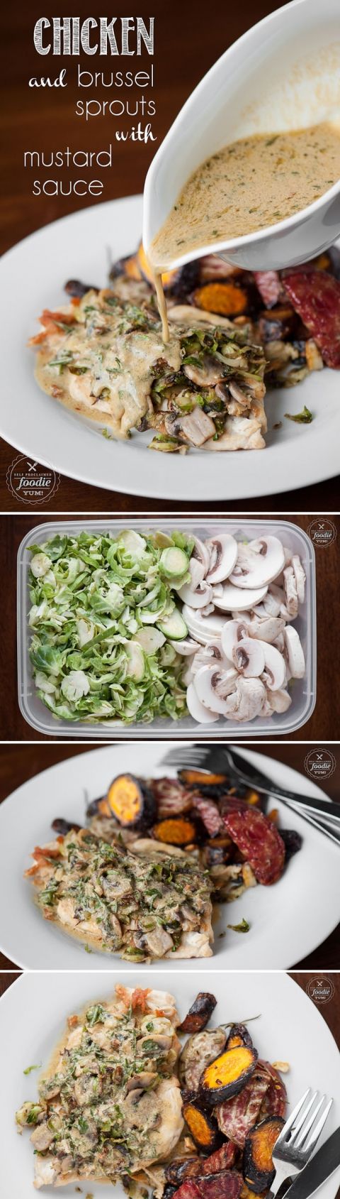 Chicken and Brussel Sprouts with Mustard Sauce