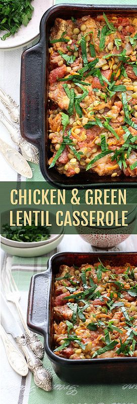 Chicken and Green Lentil Casserole