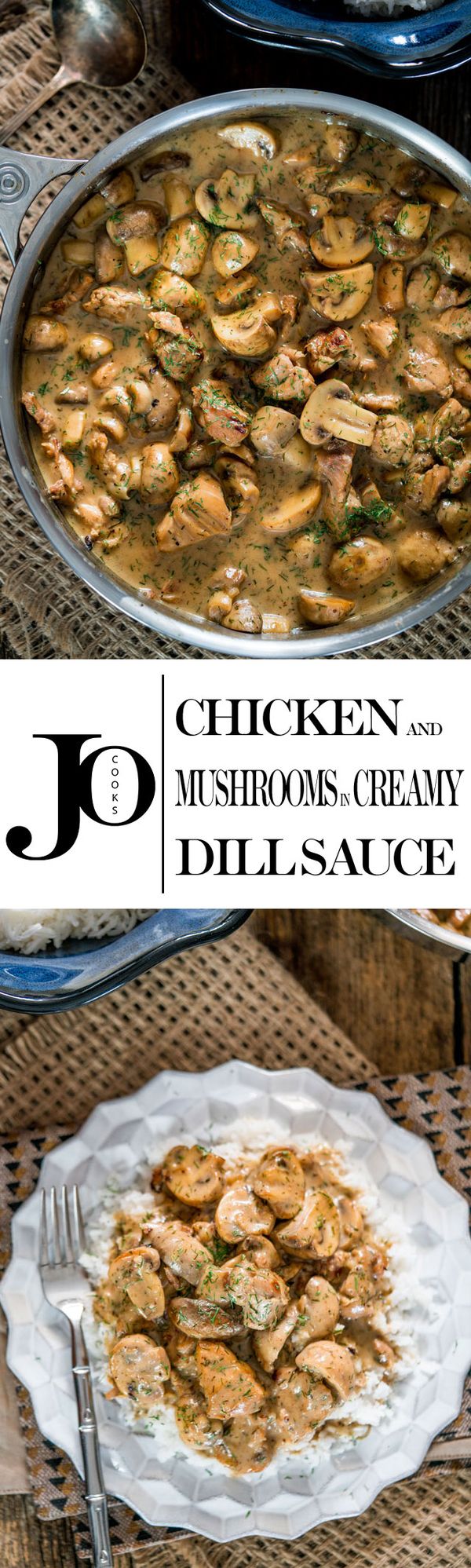 Chicken and Mushrooms in Creamy Dill Sauce