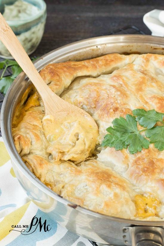 Chicken broccoli puff pastry pot pie