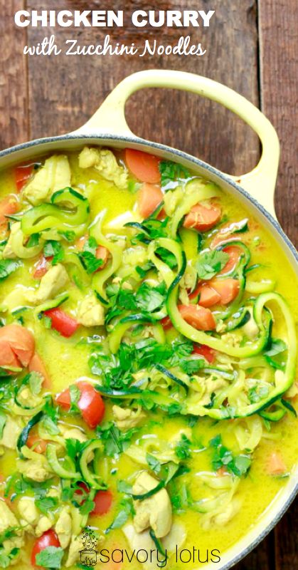 Chicken Curry with Zucchini Noodles