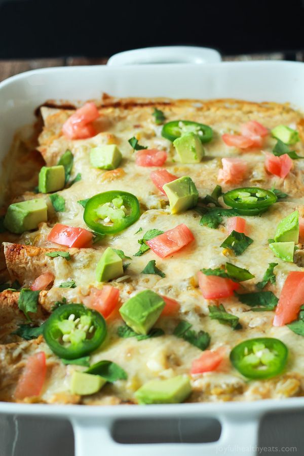 Chicken Enchiladas with Creamy Green Chili Sauce