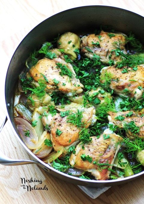 Chicken, Fennel and Artichokes with #Calphalon