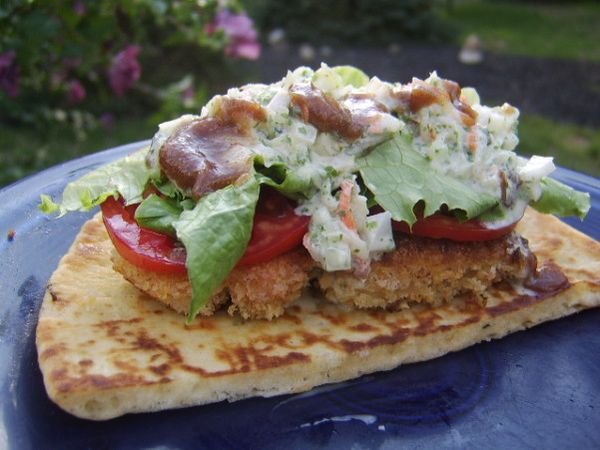 Chicken Naan-Wiches With Date and Yogurt Sauces