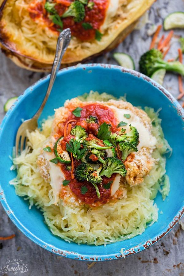 Chicken Parmesan with Spaghetti Squash Bowls