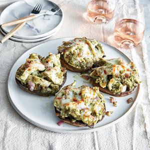 Chicken Pesto Grilled Portobello Mushrooms