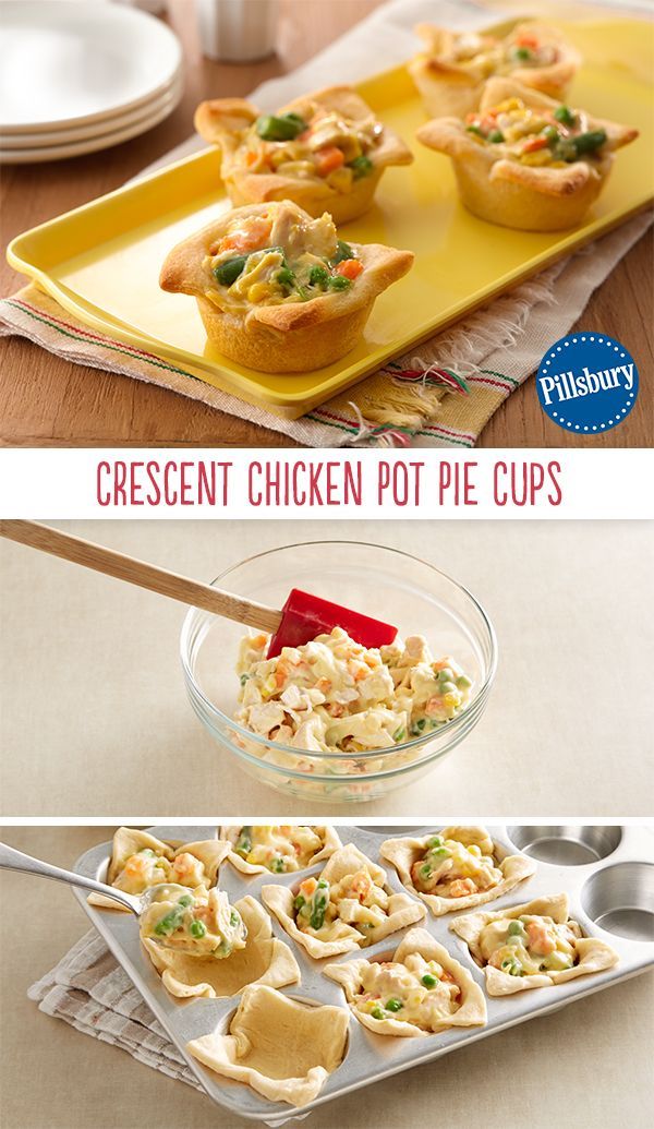 Chicken Pot Pie Crescent Cups