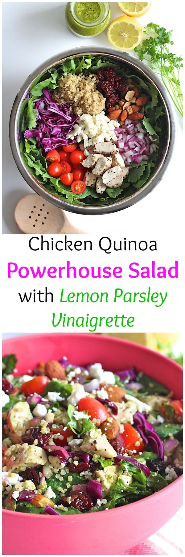 Chicken Quinoa Powerhouse Salad with Lemon Parsley Vinaigrette