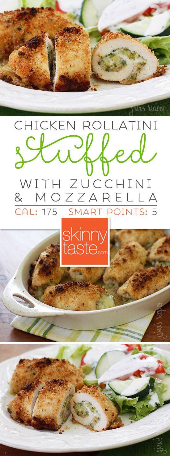 Chicken Rollatini Stuffed with Zucchini and Mozzarella