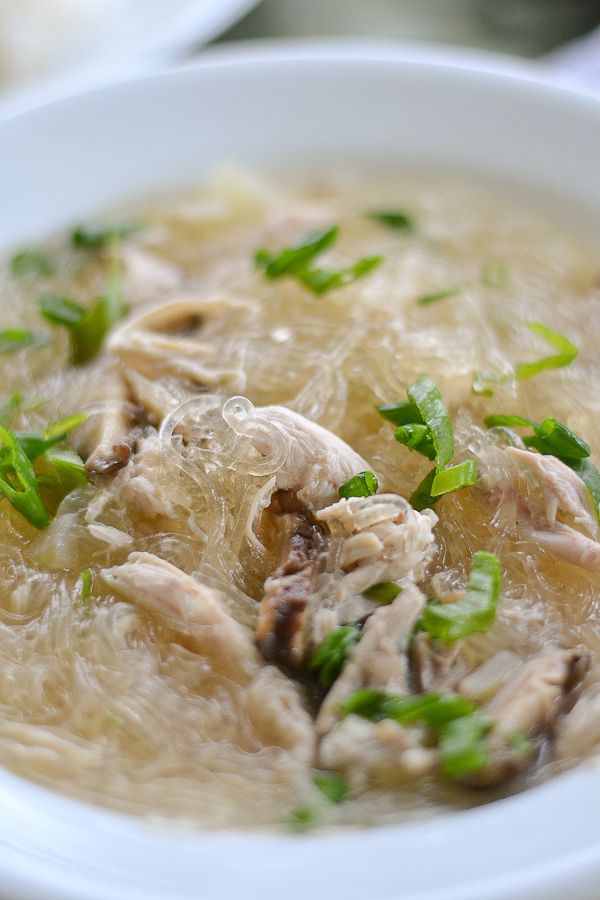 Chicken Sotanghon Soup (Filipino Style Chicken Bean Thread Noodle Soup