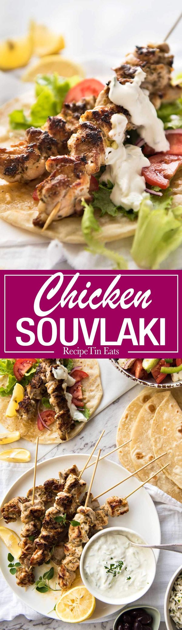 Chicken Souvlaki with Tzatziki