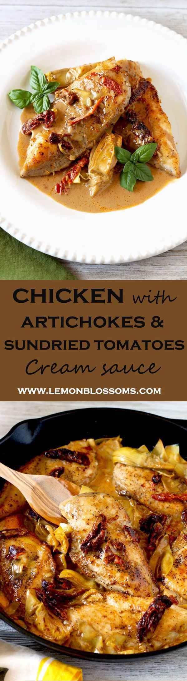 Chicken with Artichokes and Sundried Tomatoes Cream Sauce