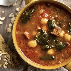 Chickpea, Chorizo & Spinach Soup