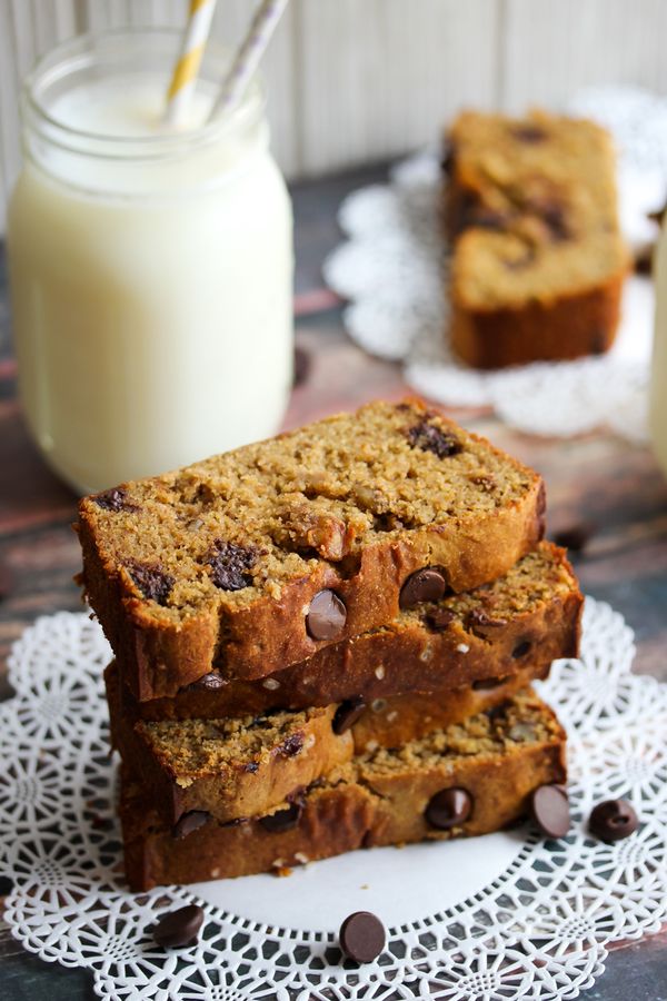 Chickpea Flour Banana Bread with Dark Chocolate and Walnuts (Gluten-Free