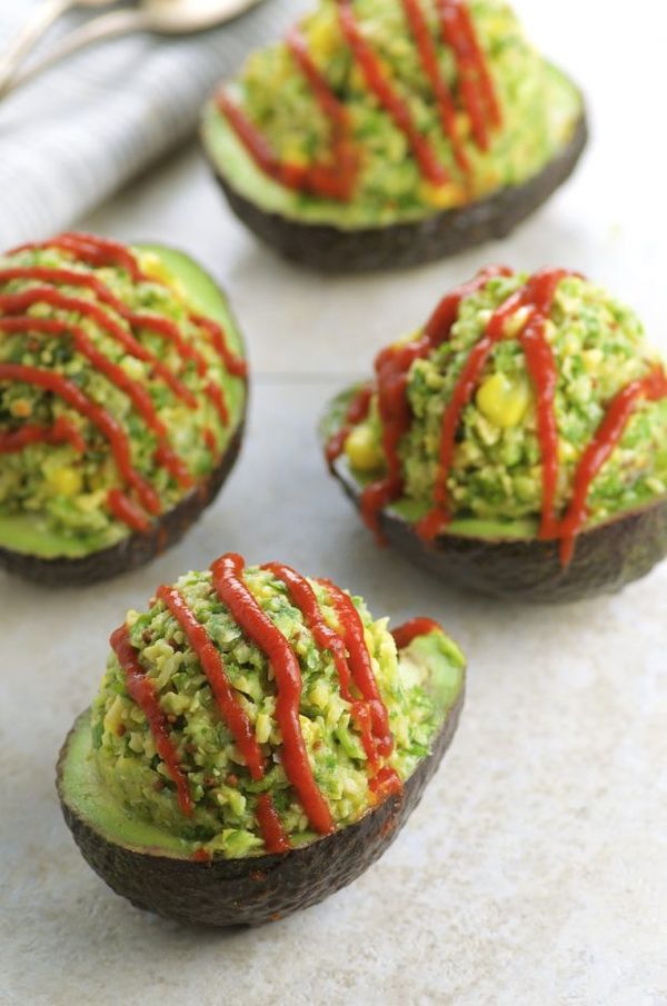 Chickpea Stuffed Avocados