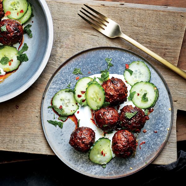 Chile-Cumin Lamb Meatballs with Yogurt and Cucumber