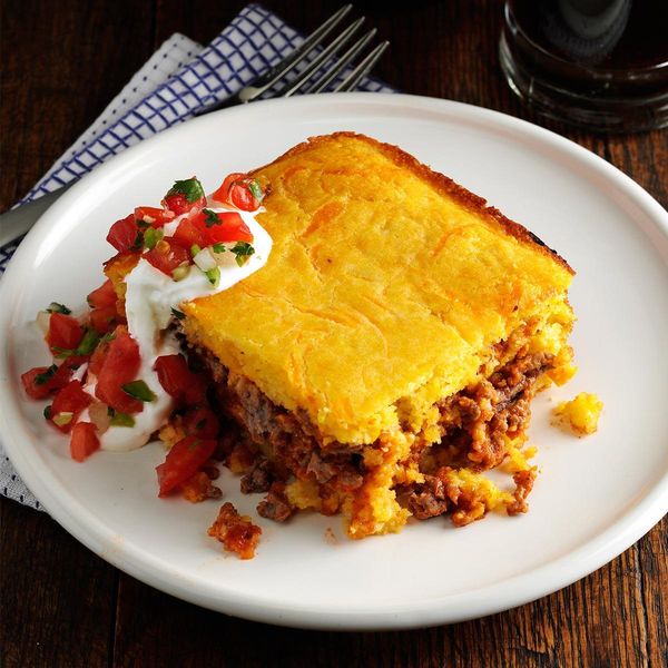 Chili Beef Corn Bread Casserole