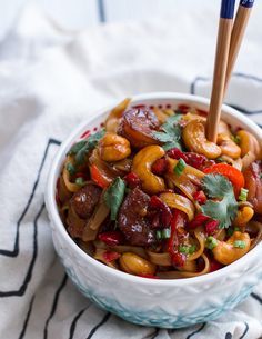 Chili Cashew Shrimp Noodles