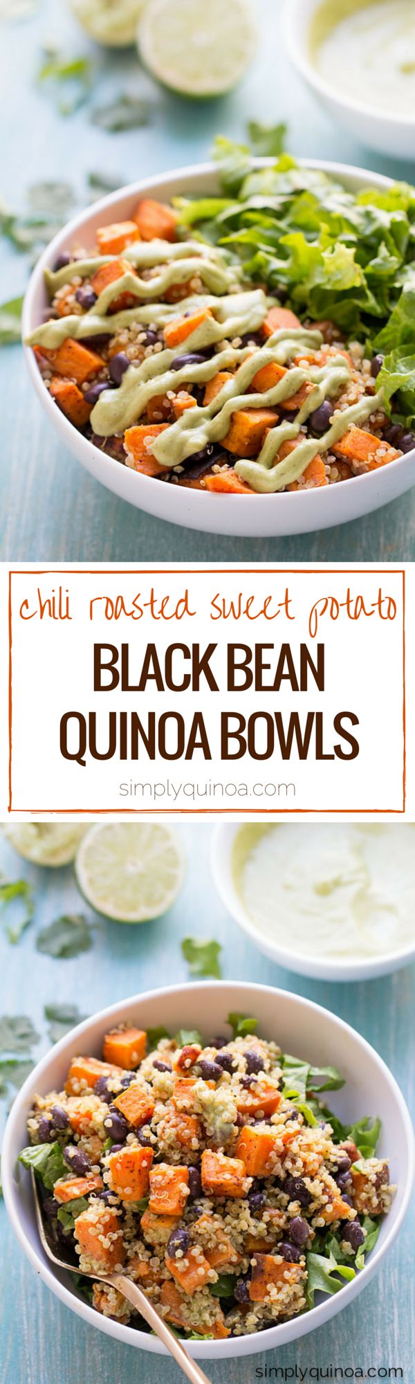 Chili Roasted Sweet Potato + Black Bean Quinoa Salad