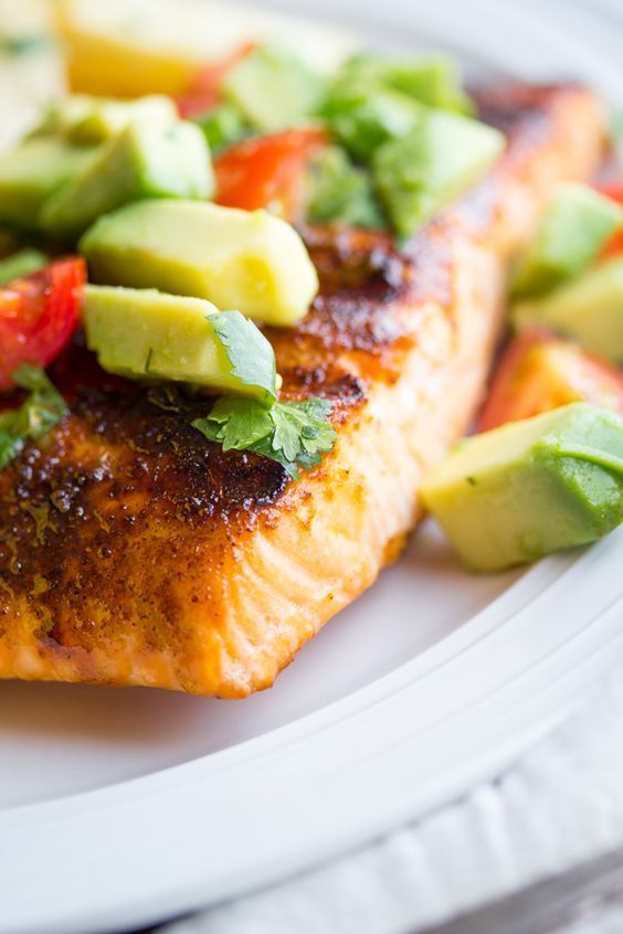 Chili-Rubbed Grilled Salmon with Avocado Salsa