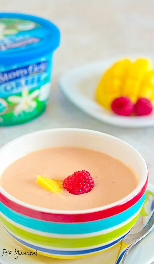 Chilled Mango Raspberry Soup