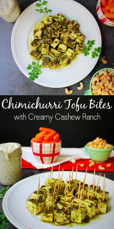 Chimichurri Tofu Bites with Creamy Ranch