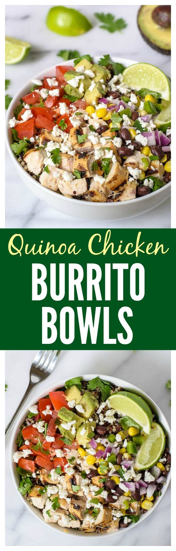 Chipotle Burrito Bowls with Chicken, Quinoa and Avocado