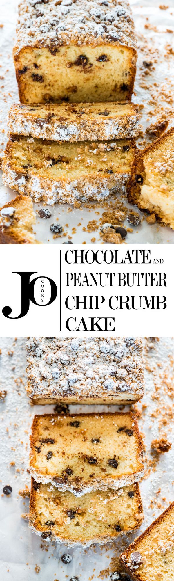 Chocolate and Peanut Butter Chip Crumb Cake