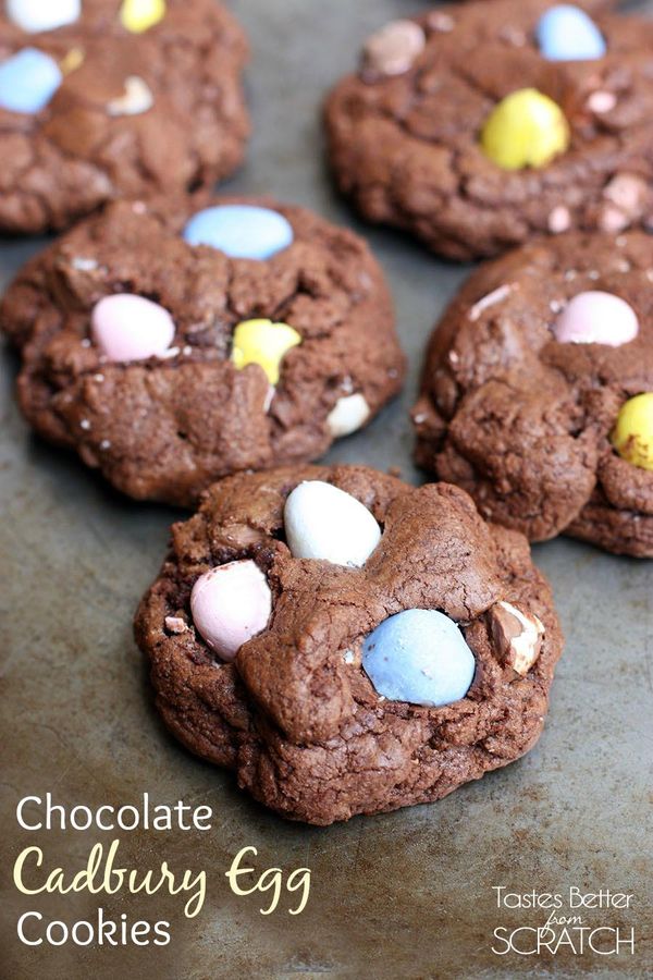 Chocolate Cadbury Egg Cookies