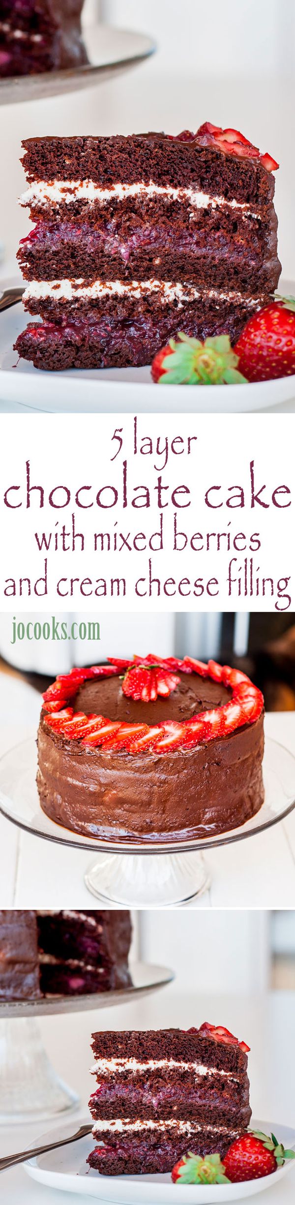 Chocolate Cake with Mixed Berry and Cream Cheese Filling