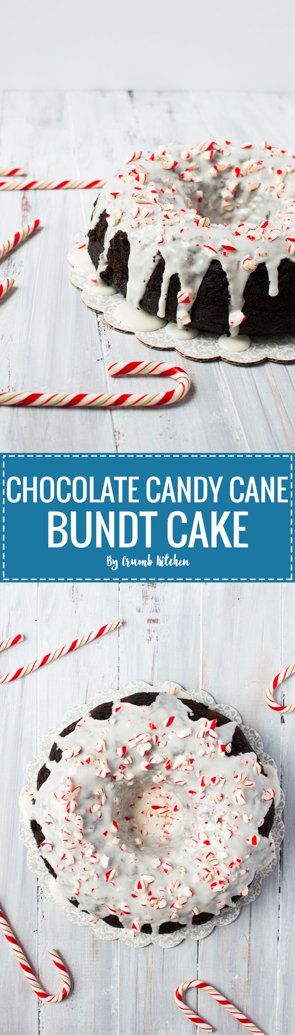 Chocolate Candy Cane Bundt Cake