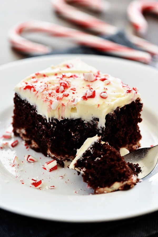 Chocolate Candy Cane Cheesecake Cake