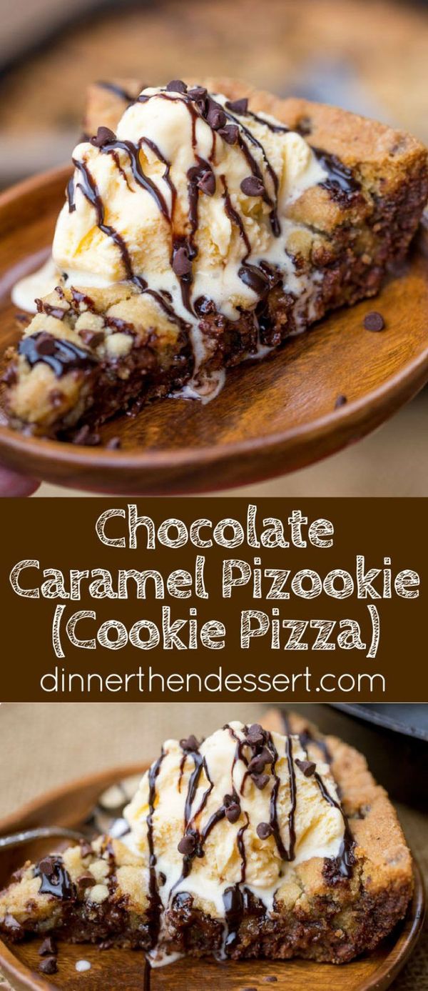 Chocolate Caramel Pizookie (Cookie Pizza!