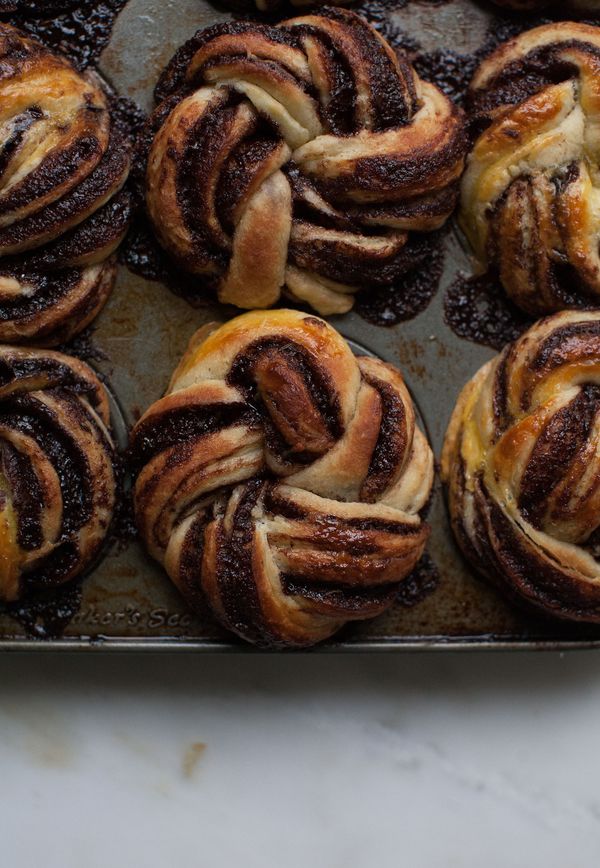 Chocolate Caraway Babka Buns