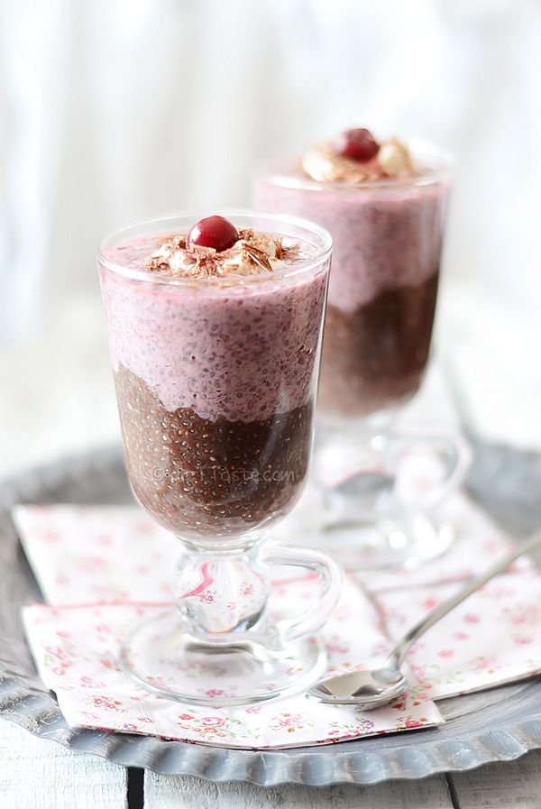 Chocolate Cherry Chia Pudding