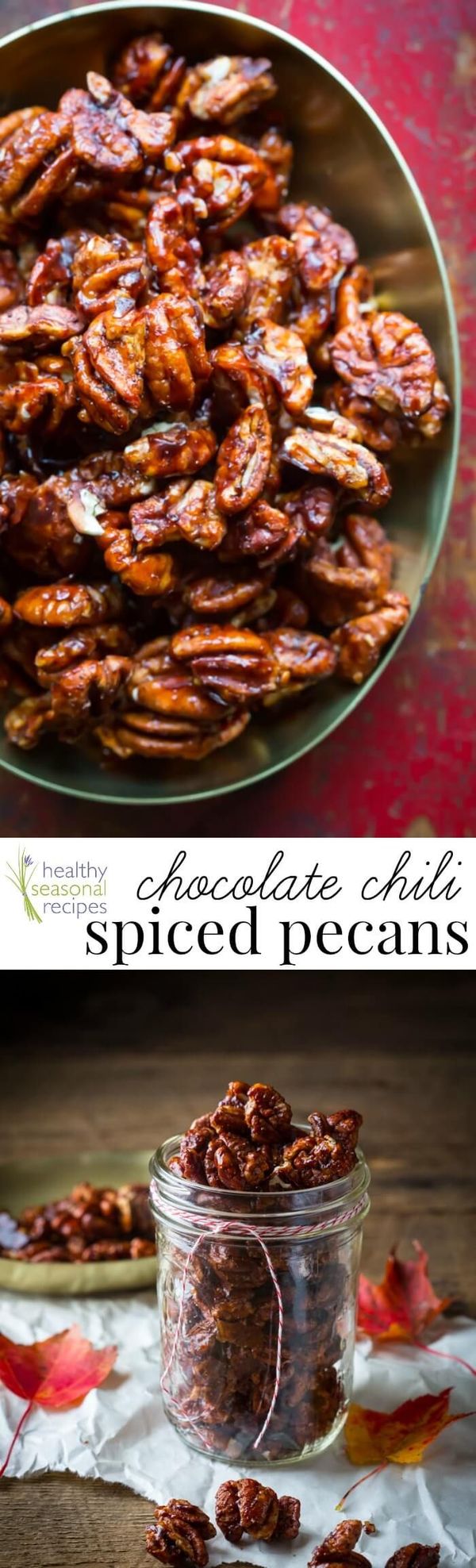 Chocolate chili spiced pecans