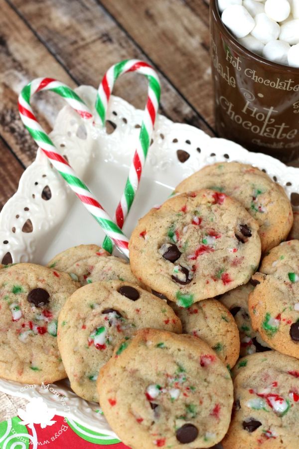 Chocolate Chip Candy Cane Cookies