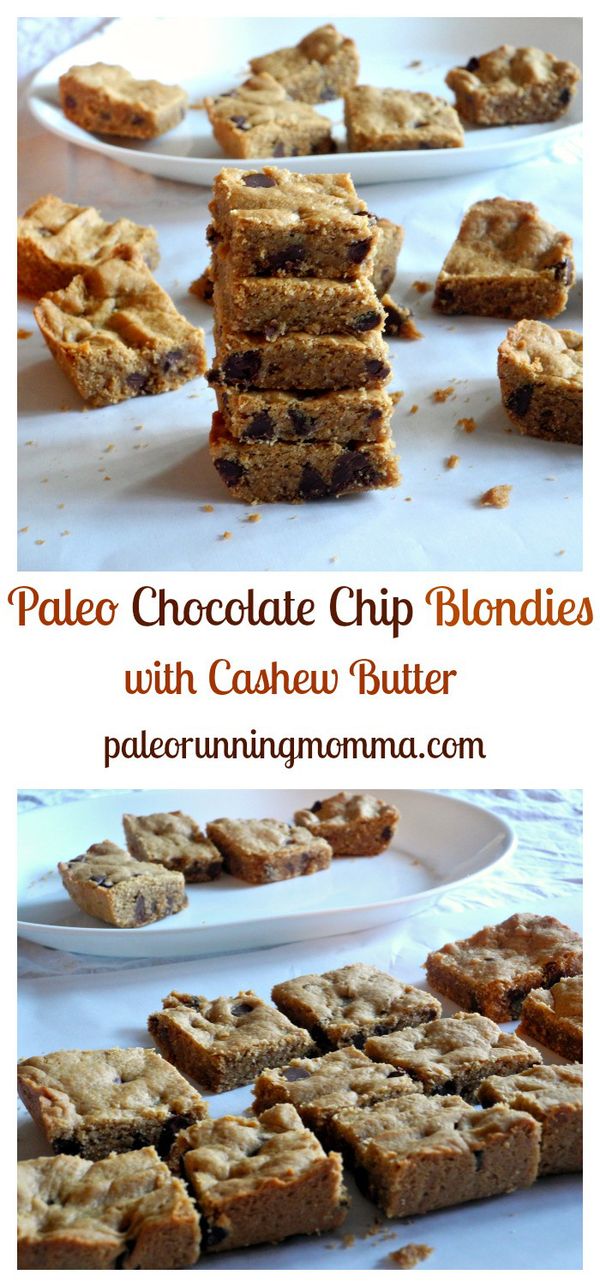 Chocolate Chip Cashew Butter Blondies