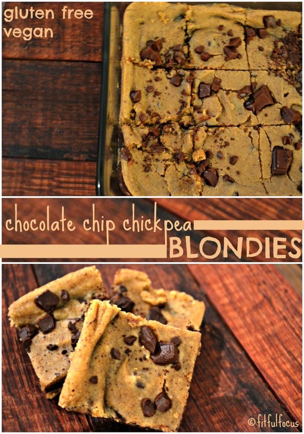 Chocolate Chip Chickpea Blondies (vegan, gluten free