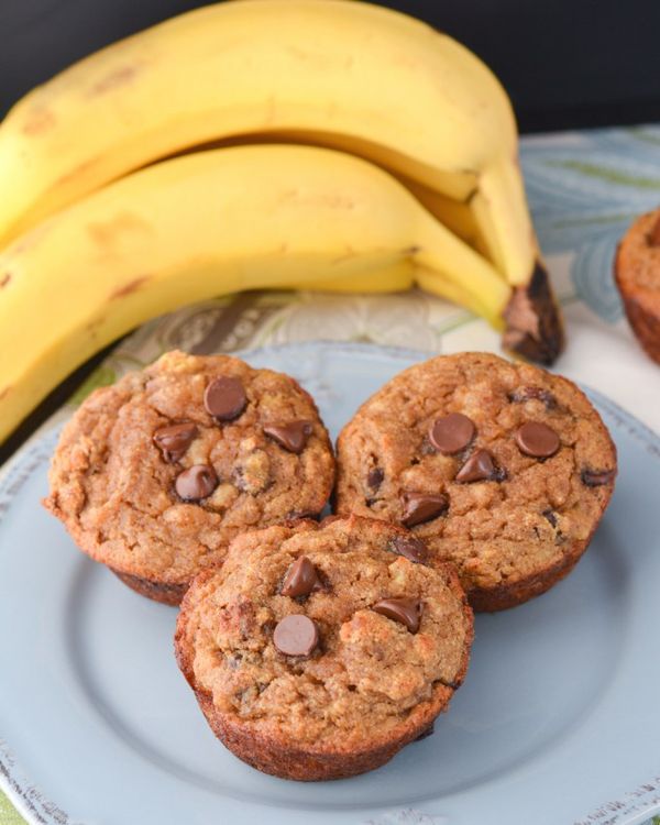 Chocolate Chip Coconut Flour Banana Bread Muffins