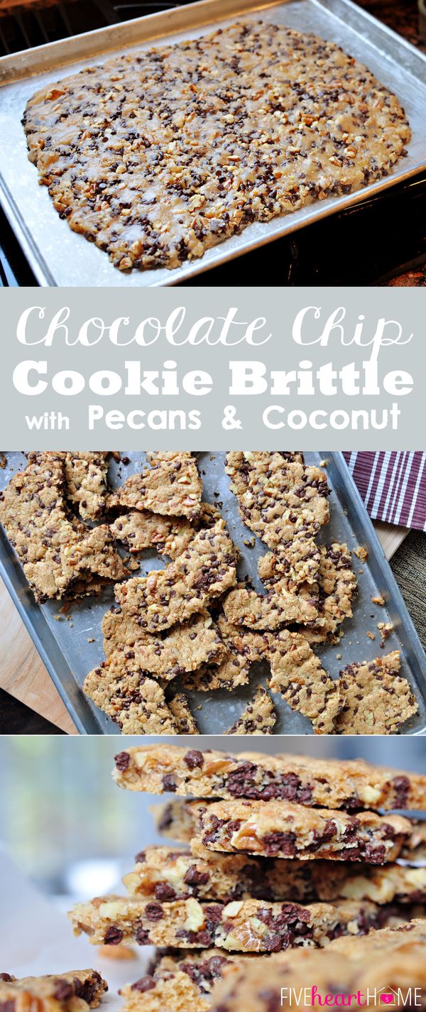 Chocolate Chip Cookie Brittle (with Pecans & Coconut