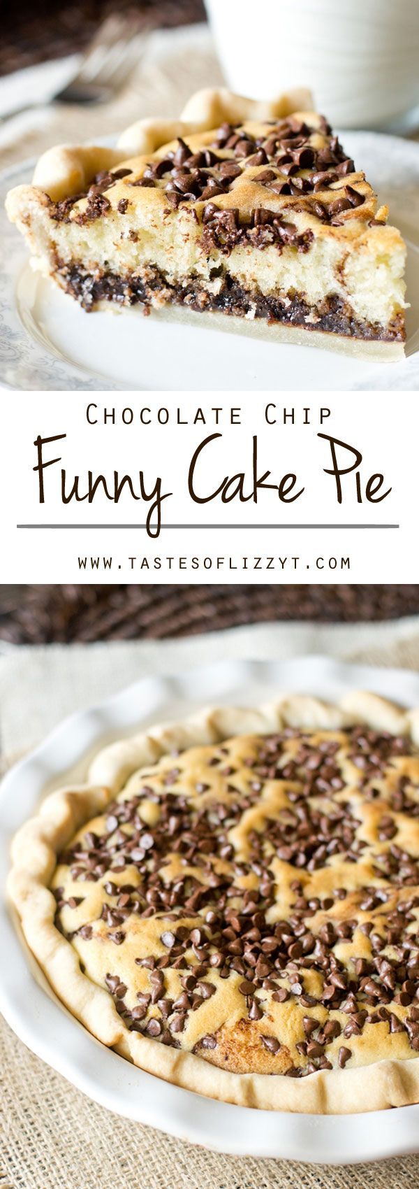 Chocolate Chip Funny Cake Pie