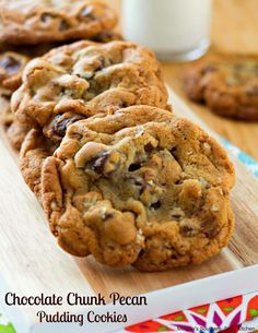 Chocolate Chunk Pecan Pudding Cookies