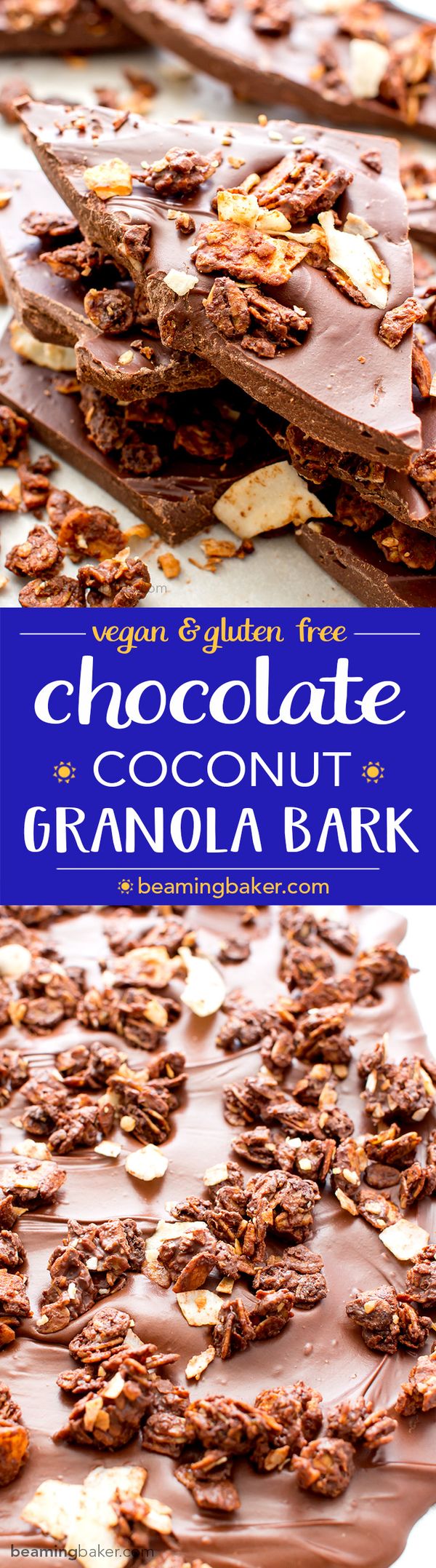 Chocolate Coconut Granola Bark (Vegan, Gluten Free