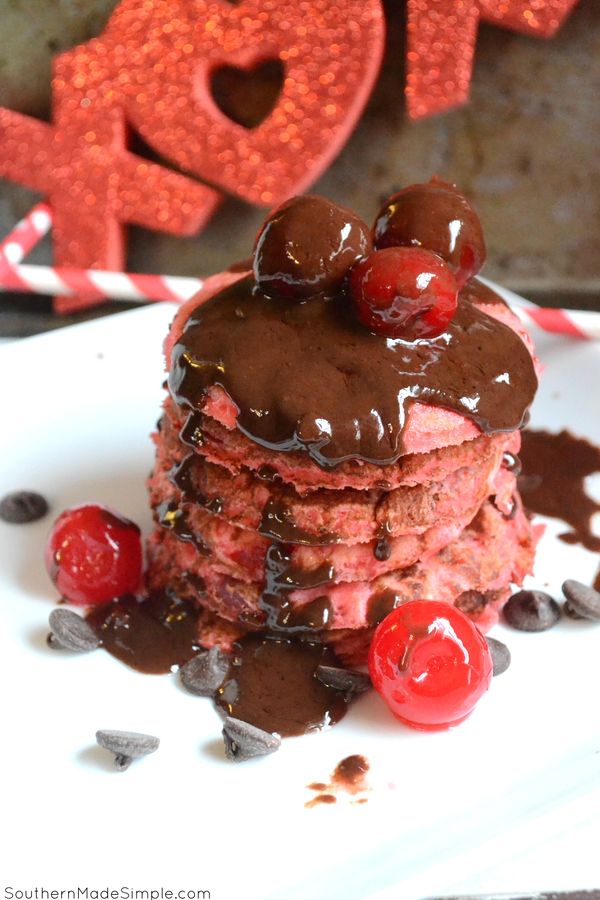 Chocolate Covered Cherry Pancakes