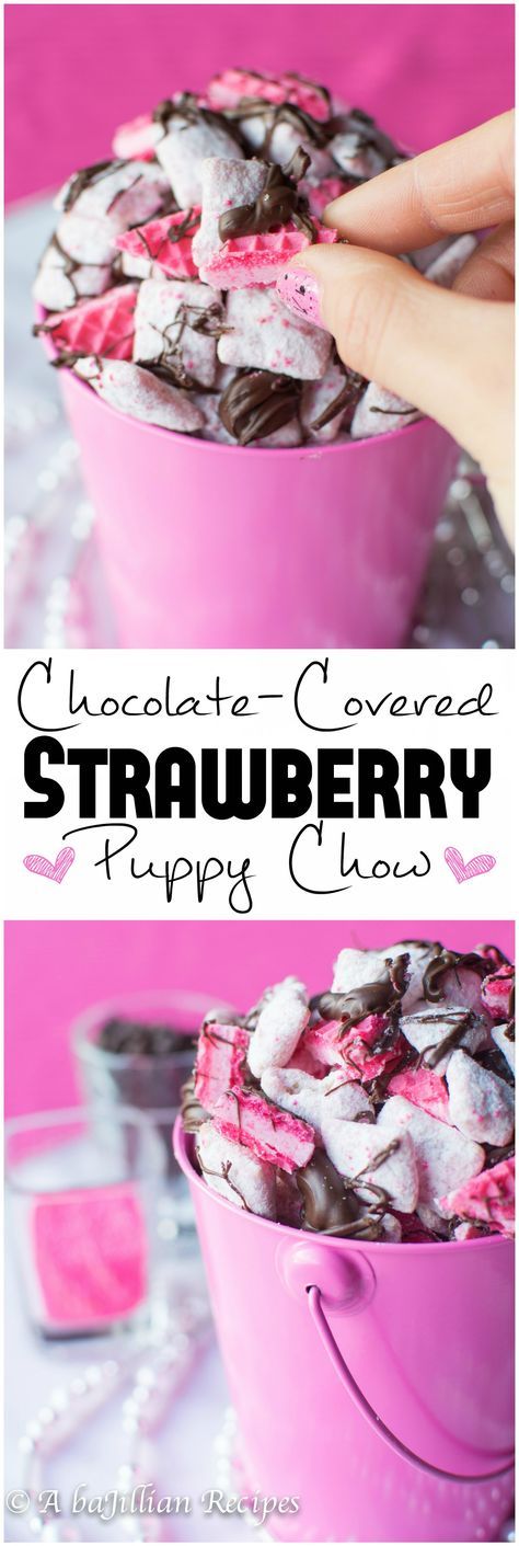 Chocolate-Covered Strawberry Puppy Chow