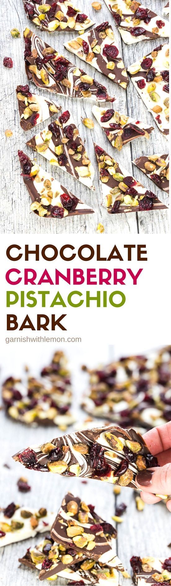 Chocolate Cranberry Pistachio Bark