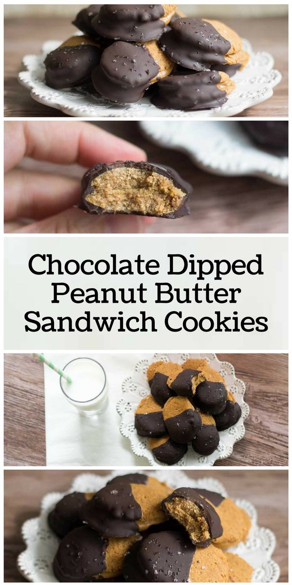 Chocolate Dipped Peanut Butter Sandwich Cookies