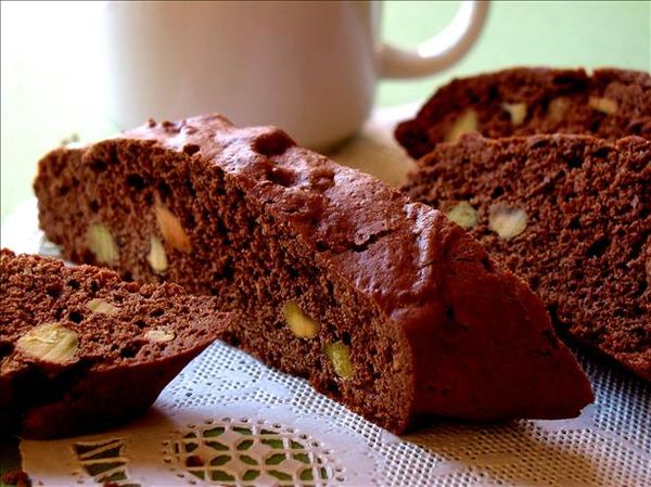 Chocolate-Espresso-Pistachio Biscotti