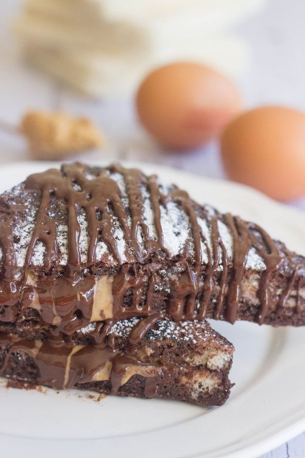 Chocolate French Toast with Peanut Butter